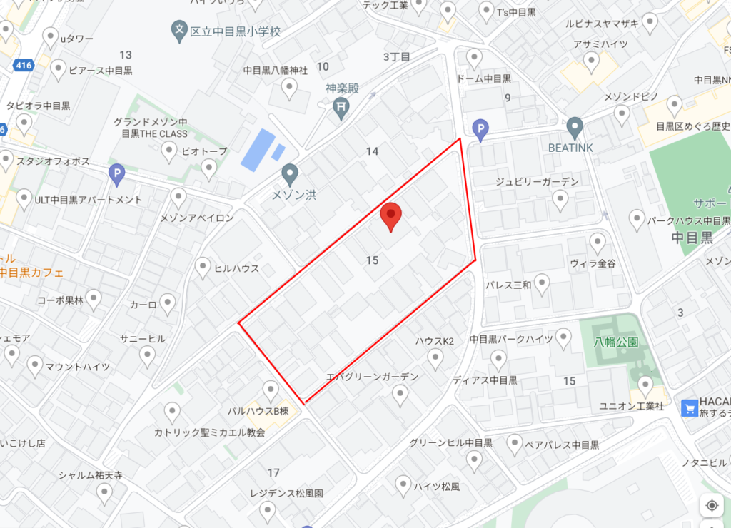 木村拓哉の自宅のGoogle Map
